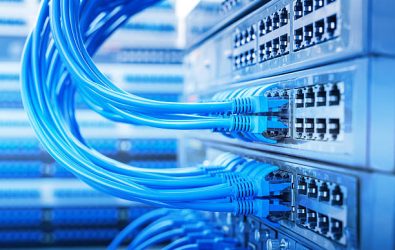 network cable with high tech technology color background